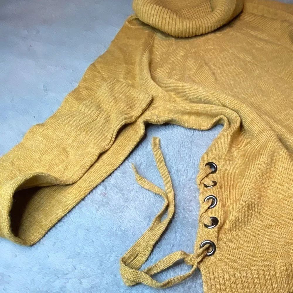 Romeo + Juliet Couture Mustard Side Ties Sweater